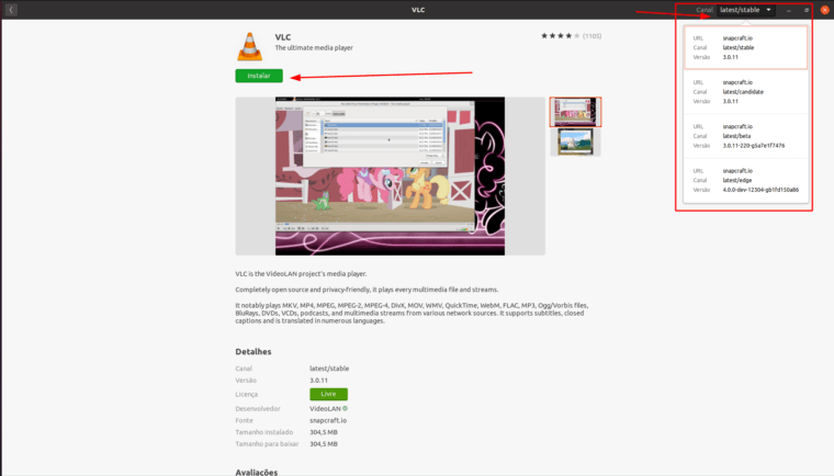 Escolhendo VLC Linux 2
