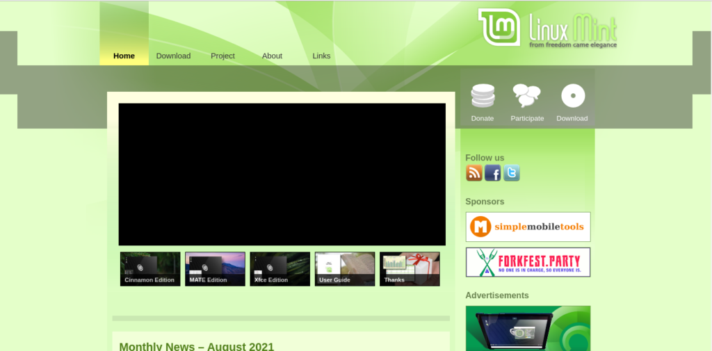 site antigo Linux Mint